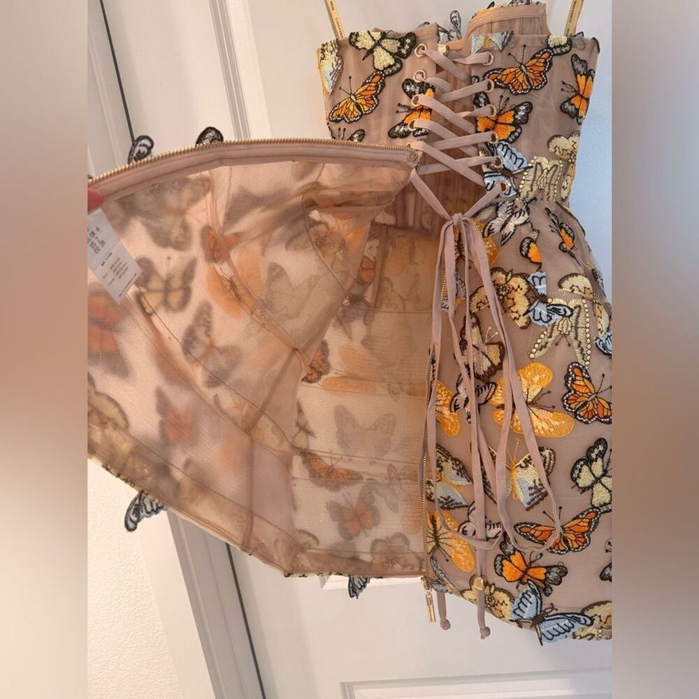 NWOT BRONX AND BANCO Bella Butterfly Maraya Multi Strapless Mini Dress - Picture 12 of 16